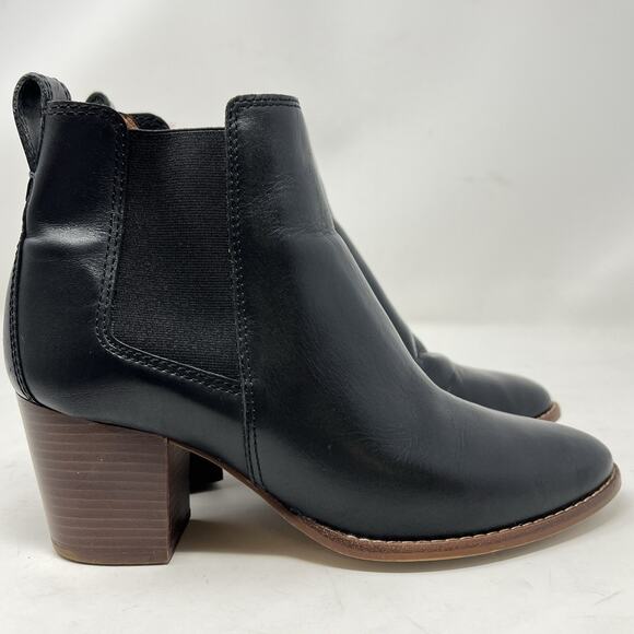 Madewell Regan Boot Size 8.5 Black Leather Pull On J8307 - Picture 5 of 11